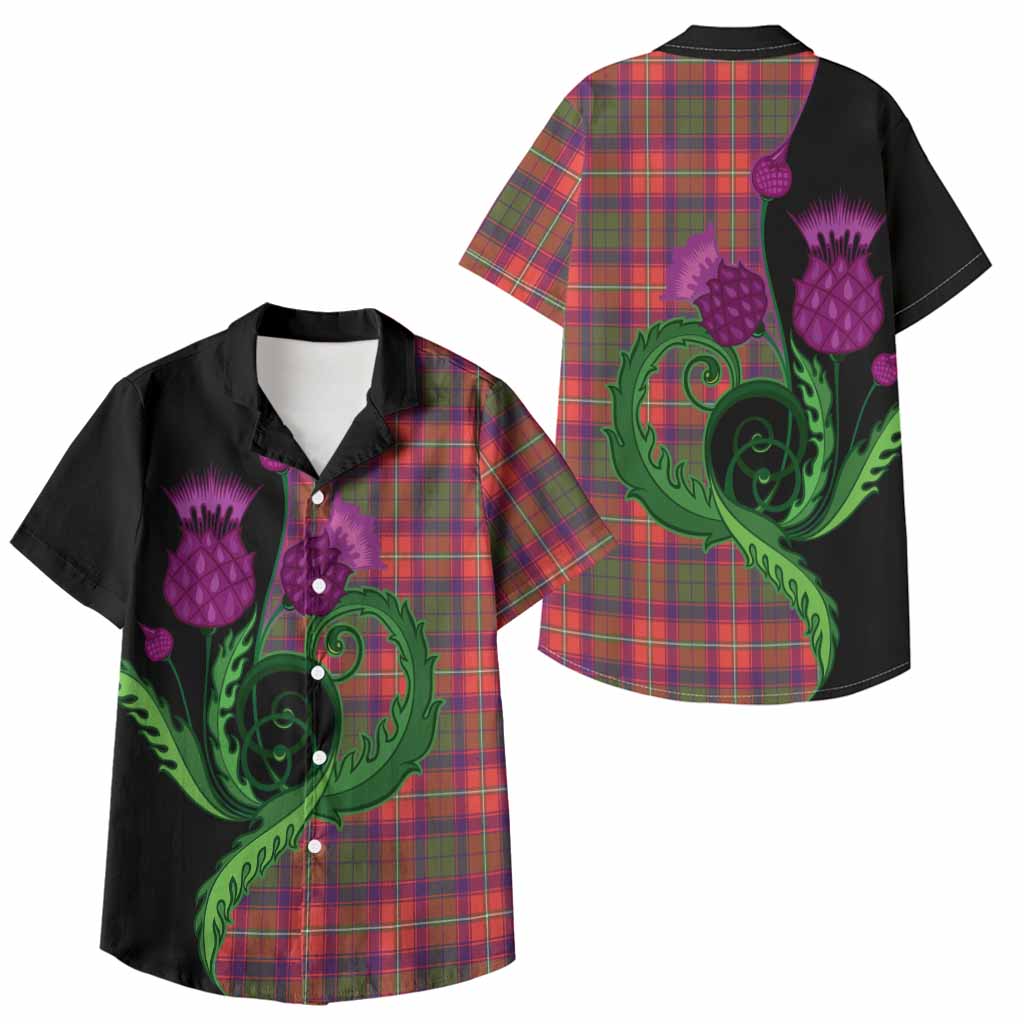 Riddell Tartan Kid Hawaiian Shirt Traditional Scottish Thistle
