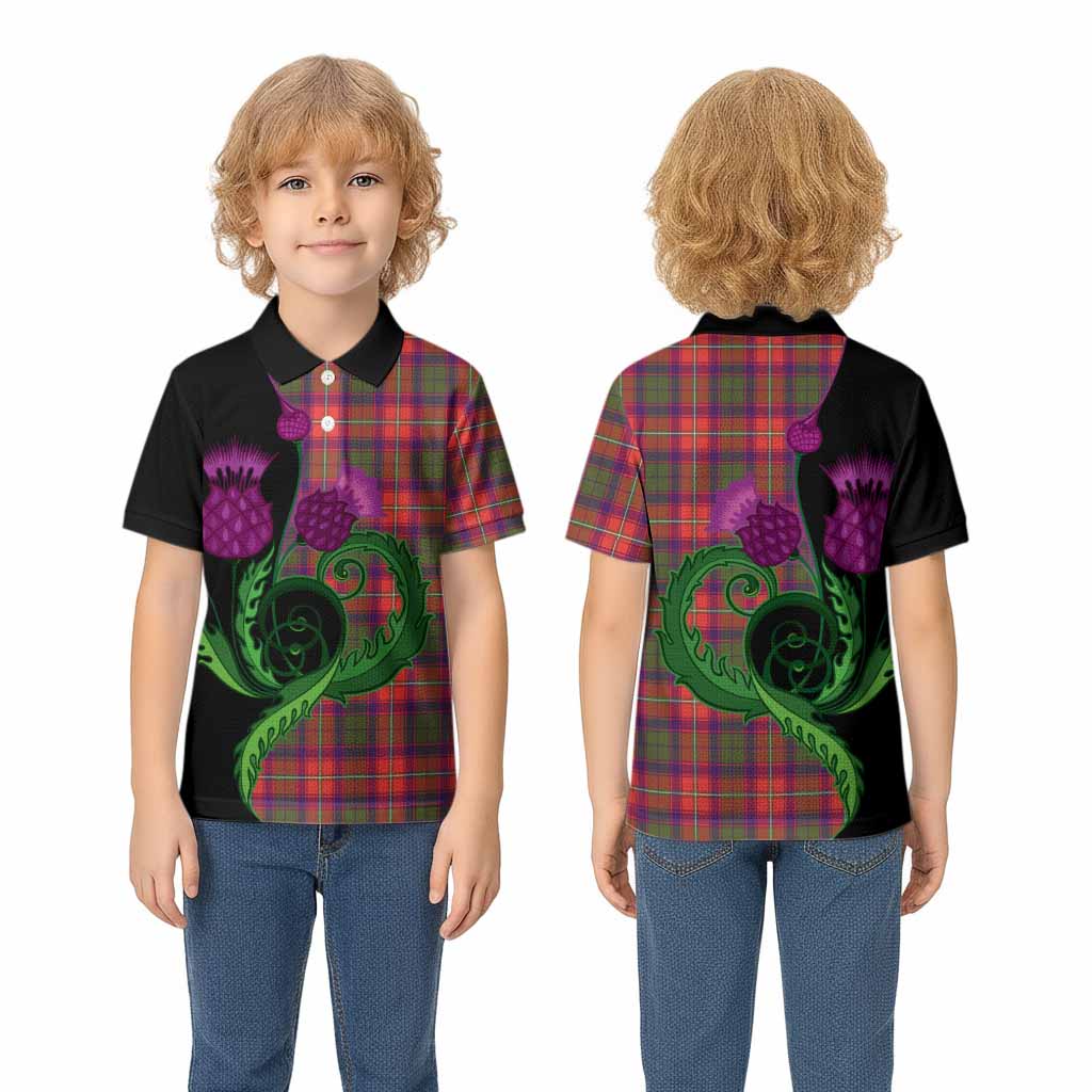 Riddell Tartan Kid Polo Shirt Traditional Scottish Thistle