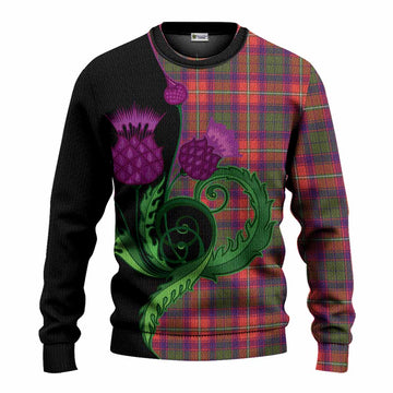Riddell Tartan Knitted Sweater Traditional Scottish Thistle