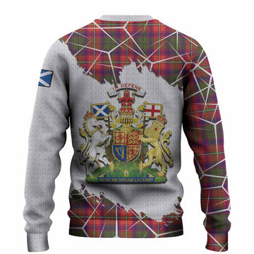Riddell Tartan Knitted Sweater with Family Crest and Lion Rampant Grunge Style