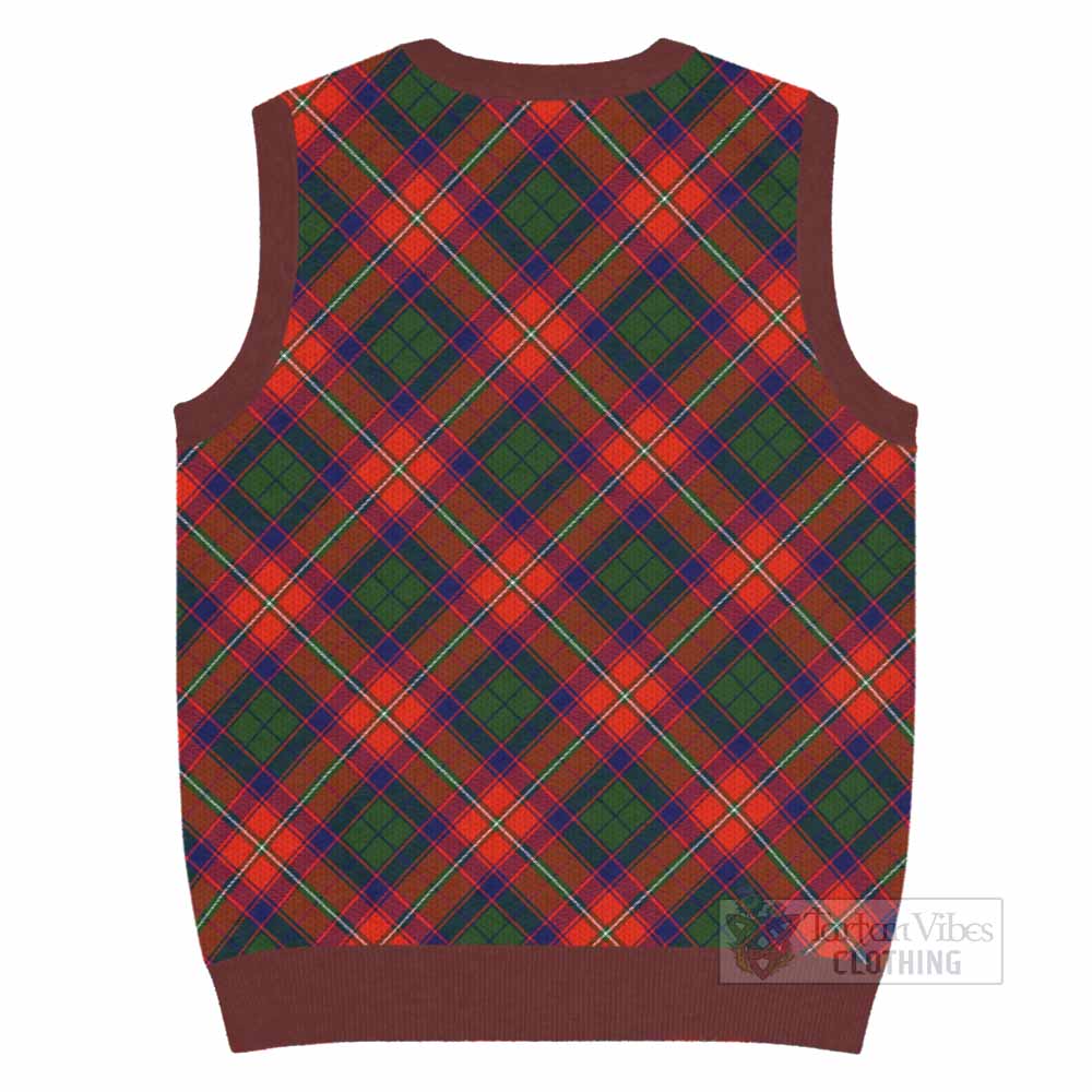 Riddell Tartan Knitted V-Neck Vest with Family Crest Cross Style