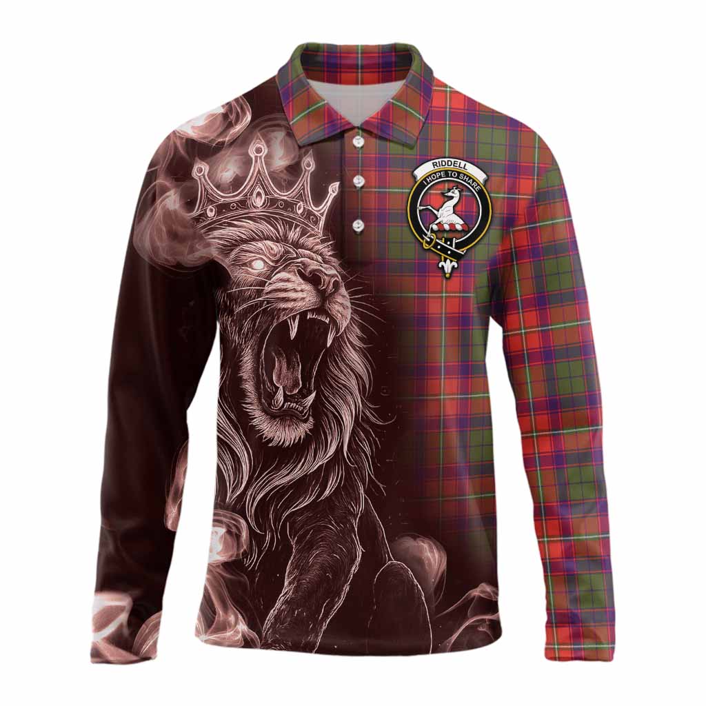Riddell Tartan Long Sleeve Polo Shirt Roaring Lion Heritage
