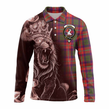 Riddell Tartan Long Sleeve Polo Shirt Roaring Lion Heritage