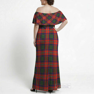Riddell Tartan Off Shoulder Ruffle Mermaid Maxi Dress | Tartan Vibes Clothing Riddell Tartan Off Shoulder Ruffle Mermaid Maxi Dress | Tartan Vibes Clothing