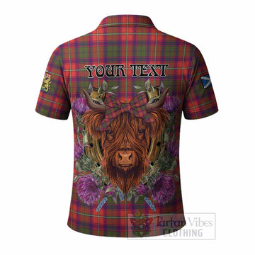 Riddell Tartan Polo Shirt Scottish Thistle Heilan Coo