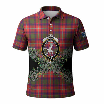Riddell Tartan Polo Shirt Thistle Scottish Spirit