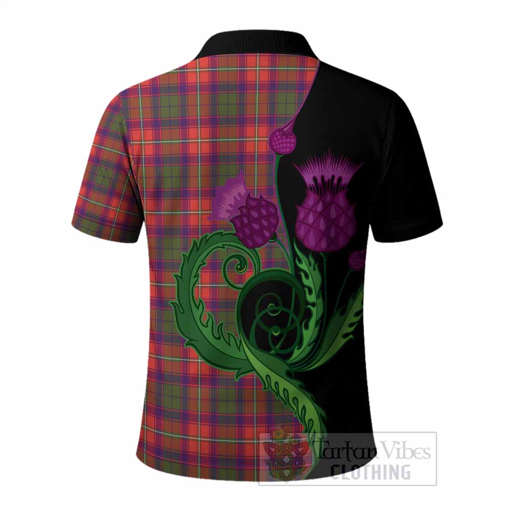 Riddell Tartan Polo Shirt Traditional Scottish Thistle