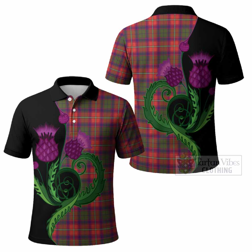 Riddell Tartan Polo Shirt Traditional Scottish Thistle
