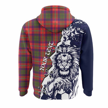 Riddell Tartan Scottish Hoodie Angry Lion With Soccer Ball Style