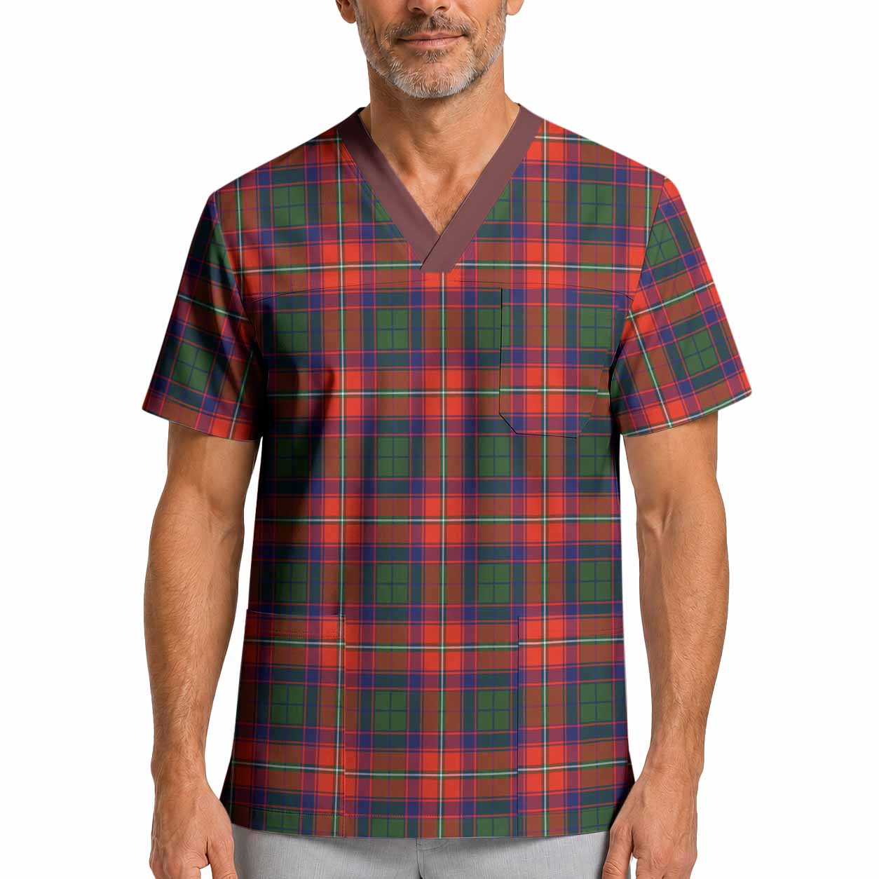 Riddell Tartan Scrub Top XL - Tartan Vibes Clothing
