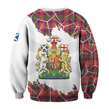 Riddell Tartan Sweatshirt with Family Crest and Lion Rampant Grunge Style