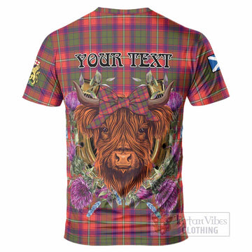 Riddell Tartan T-Shirt Scottish Thistle Heilan Coo