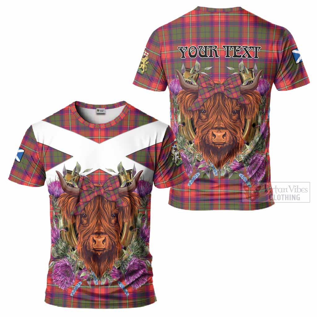 Riddell Tartan T-Shirt Scottish Thistle Heilan Coo