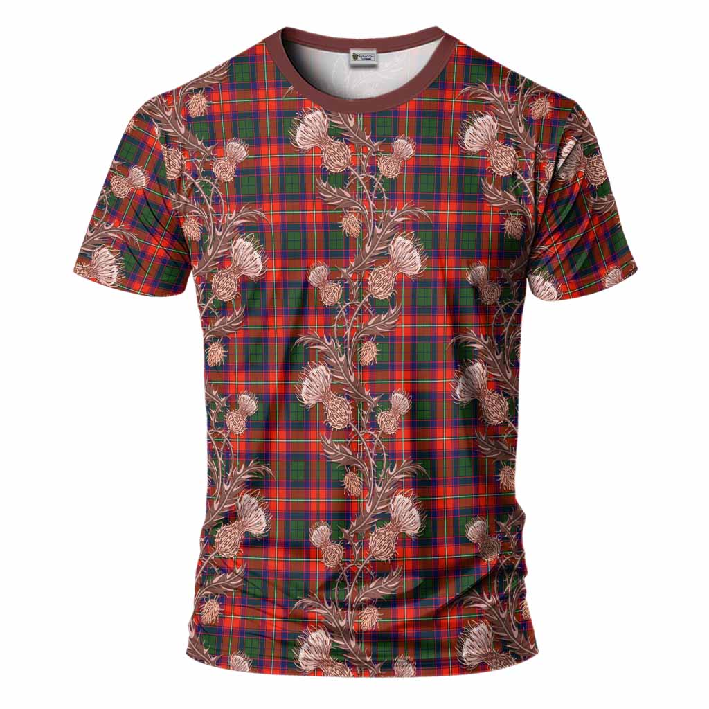 Riddell Tartan T-Shirt Seamless Scottish Thistle Flowers
