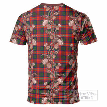 Riddell Tartan T-Shirt Seamless Scottish Thistle Flowers