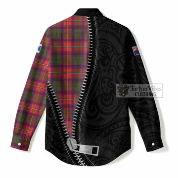 Riddell Tartan Women Casual Shirt New Zealand Pattern Unique Zipper Stylized