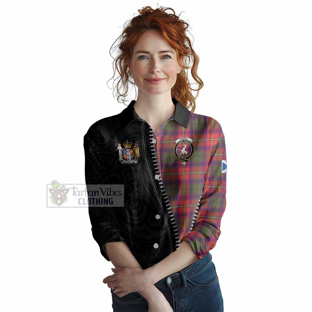 Riddell Tartan Women Casual Shirt New Zealand Pattern Unique Zipper Stylized