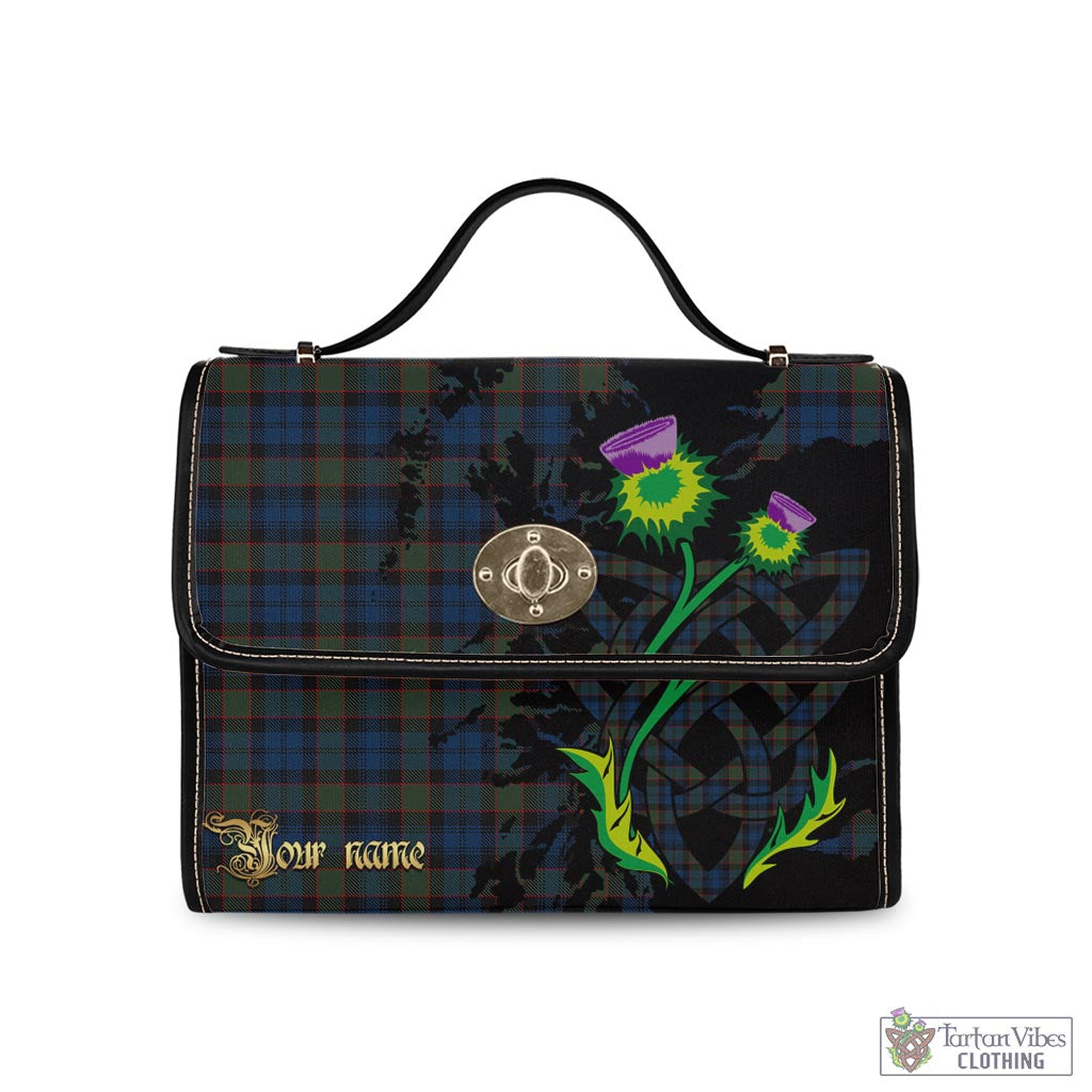 Tartan Vibes Clothing Riddoch Tartan Waterproof Canvas Bag with Scotland Map and Thistle Celtic Accents