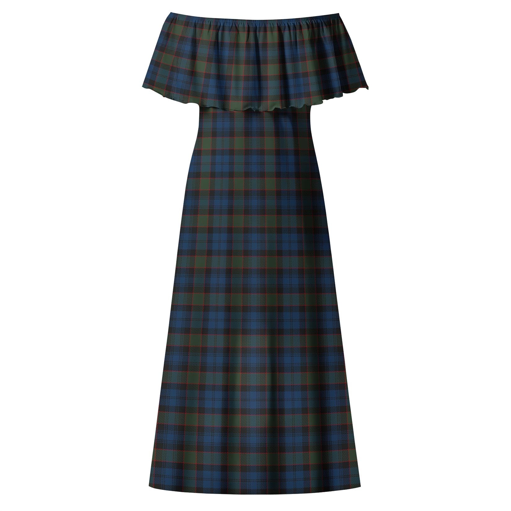 Riddoch Tartan Off Shoulder Long Dress - Tartan Vibes Clothing