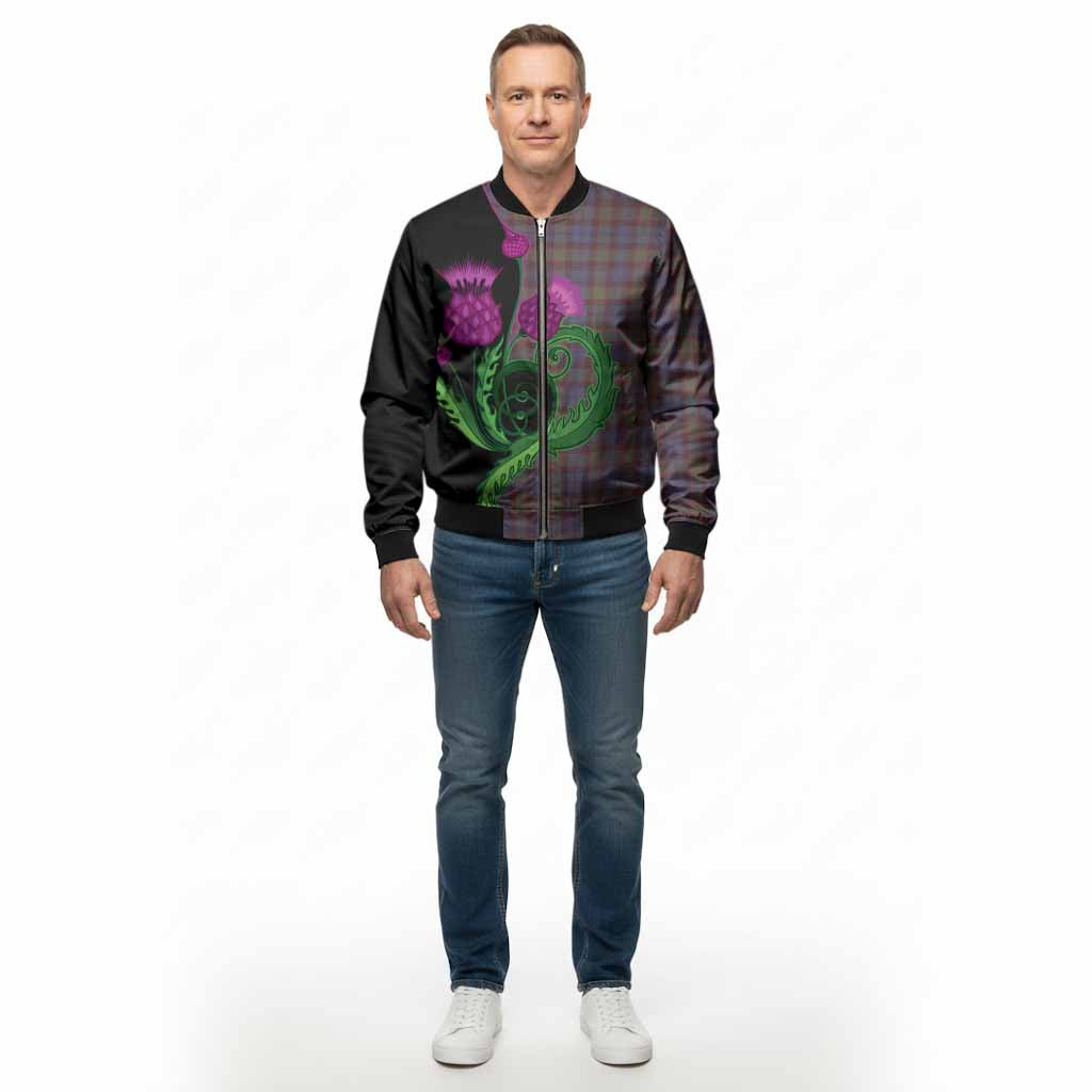 Riddoch Tartan Bomber Jacket Traditional Scottish Thistle