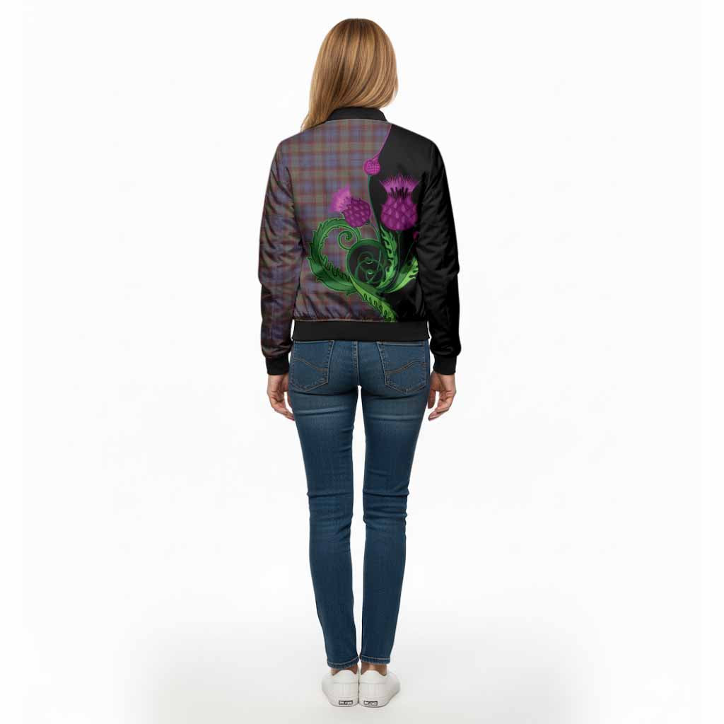 Riddoch Tartan Bomber Jacket Traditional Scottish Thistle