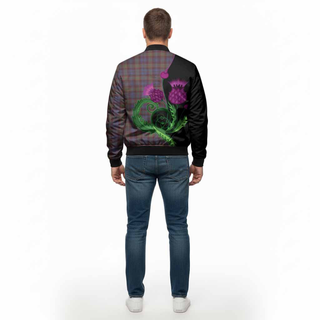 Riddoch Tartan Bomber Jacket Traditional Scottish Thistle