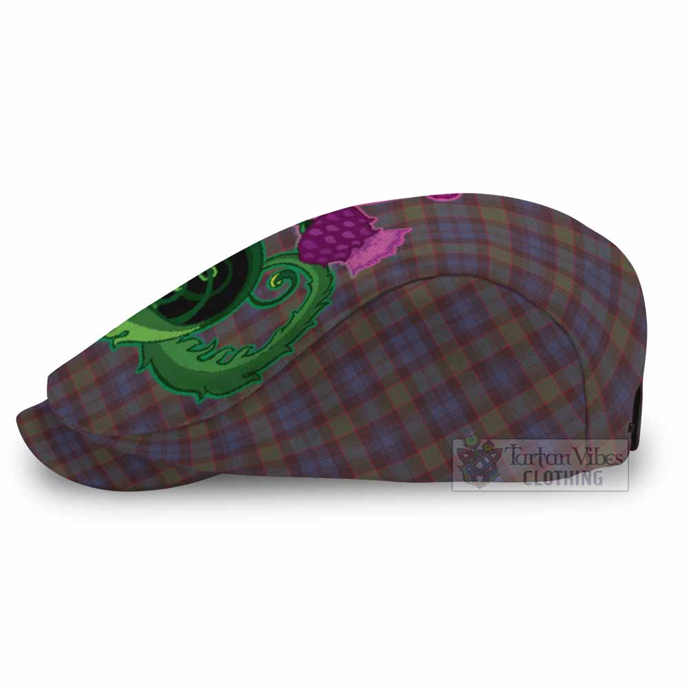 Riddoch Tartan Flat Cap, Jeff Cap Traditional Scottish Thistle