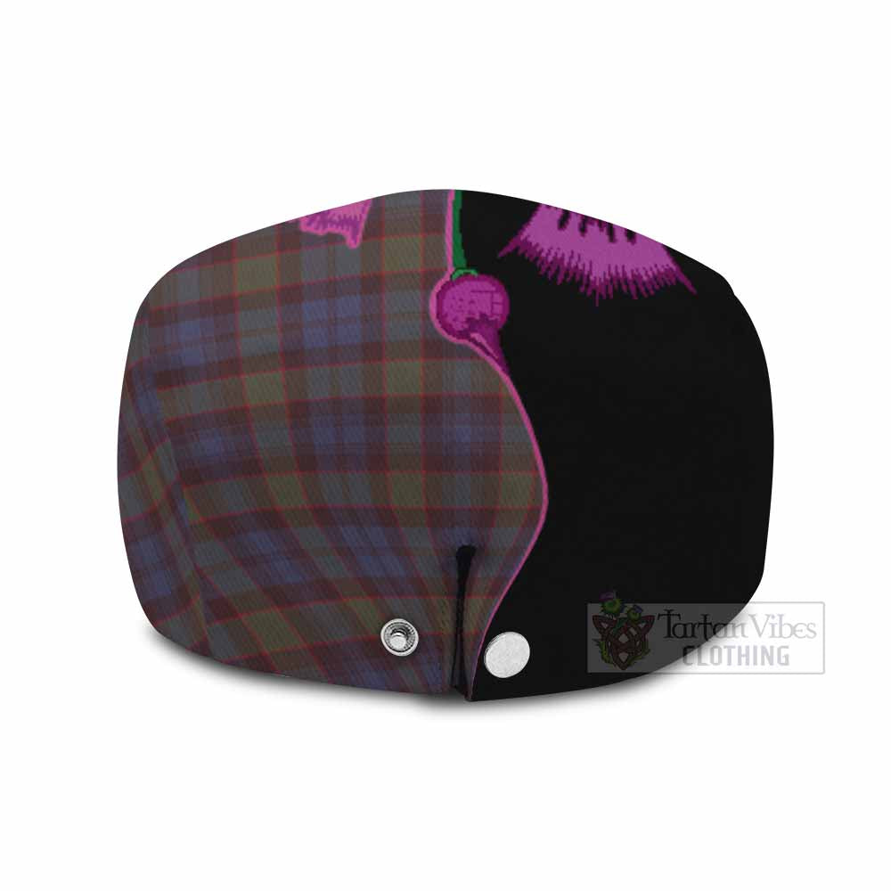 Riddoch Tartan Flat Cap, Jeff Cap Traditional Scottish Thistle