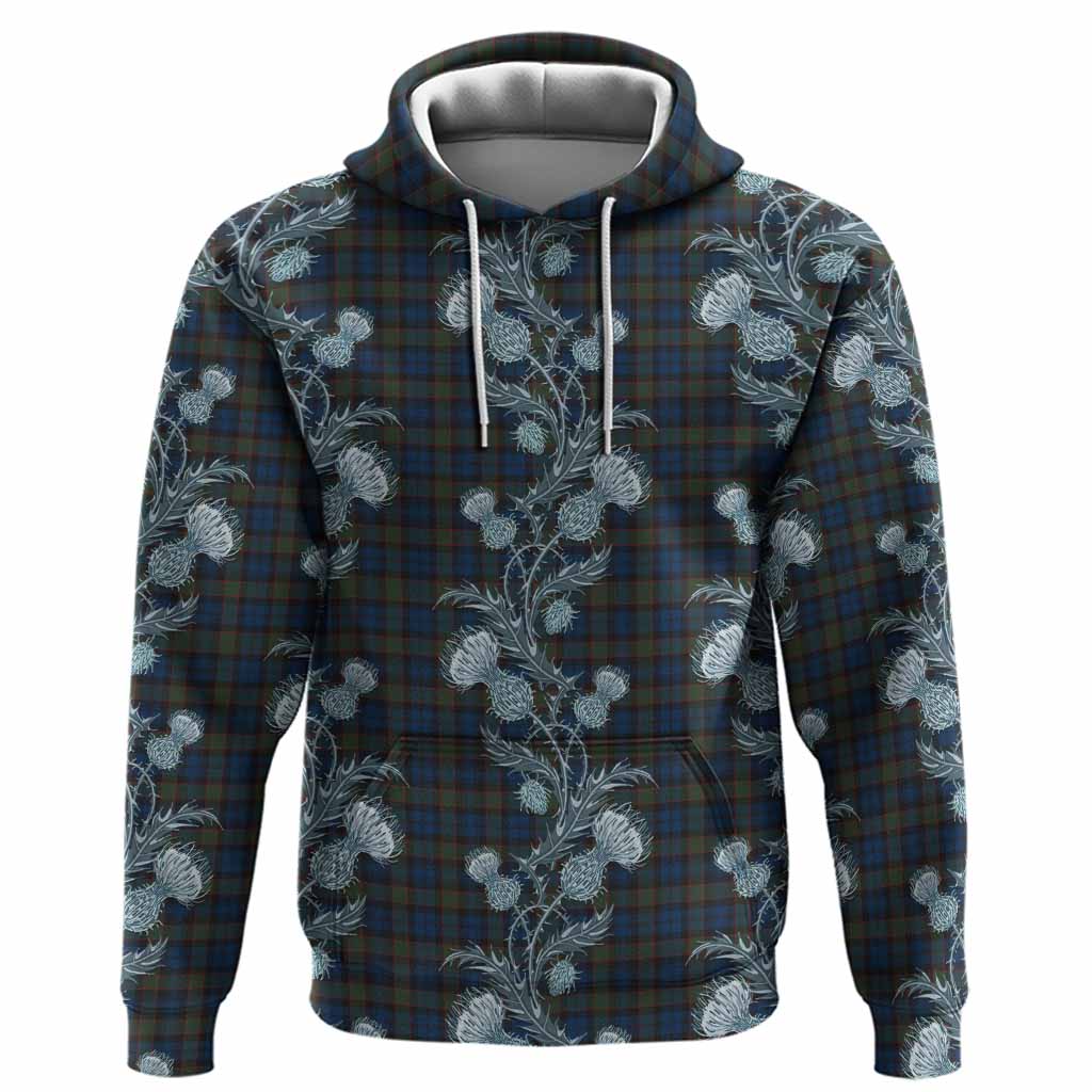 Riddoch Tartan Hoodie Seamless Scottish Thistle Flowers