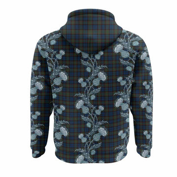 Riddoch Tartan Hoodie Seamless Scottish Thistle Flowers