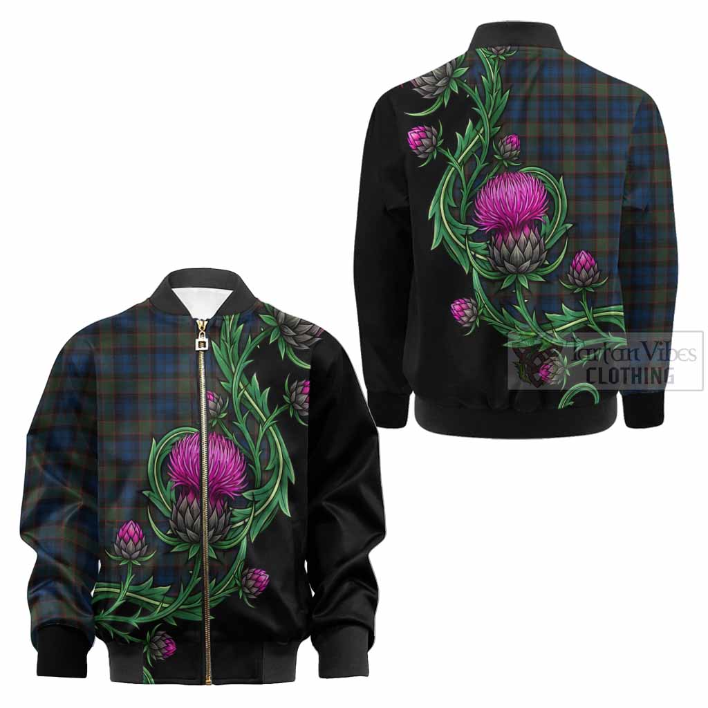 Riddoch Tartan Kid Bomber Jacket Resilient Scottish Thistle - Tartan Vibes Clothing