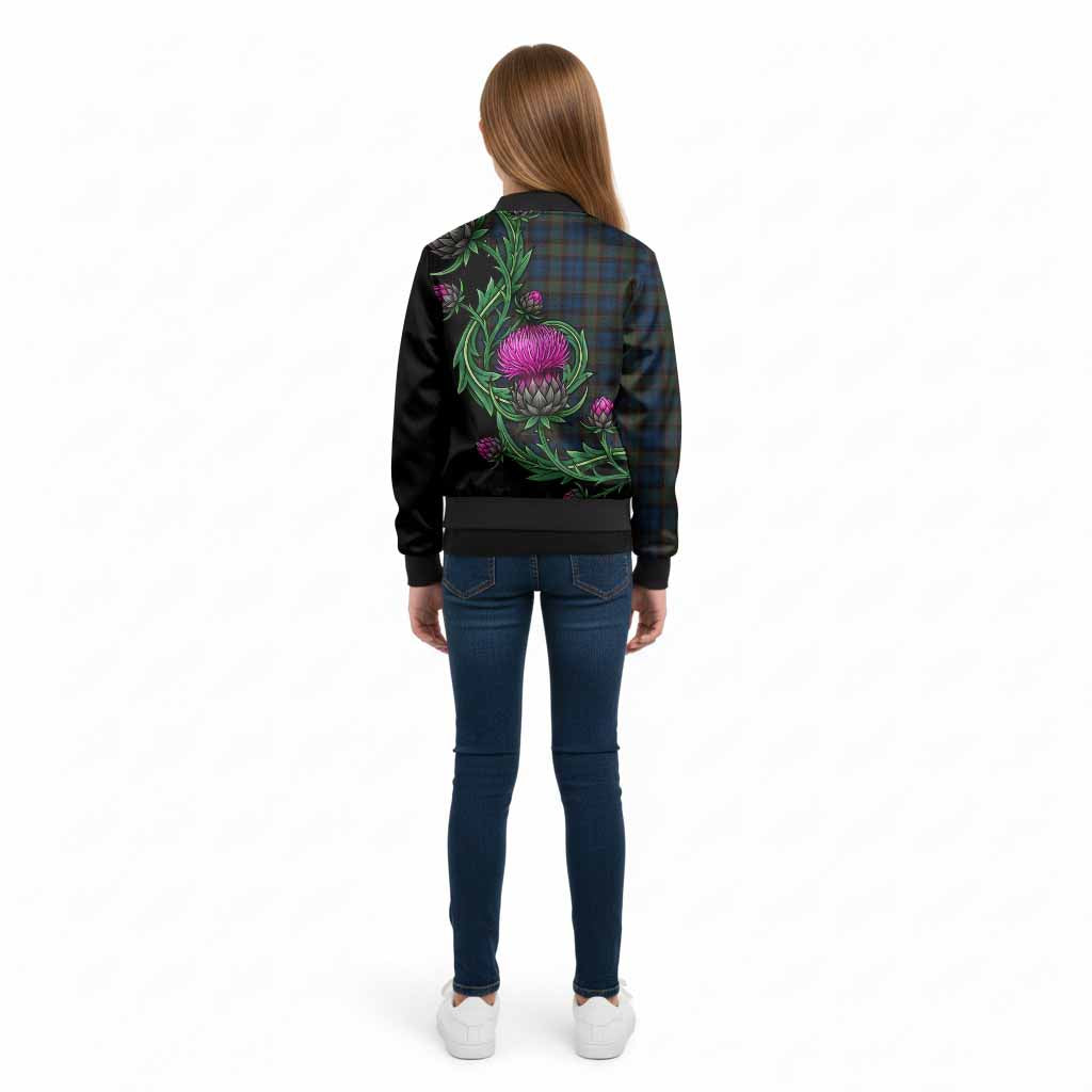 Riddoch Tartan Kid Bomber Jacket Resilient Scottish Thistle - Tartan Vibes Clothing
