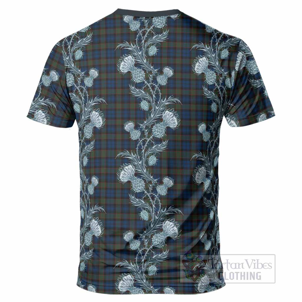 Riddoch Tartan T-Shirt Seamless Scottish Thistle Flowers