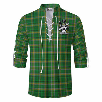 Ridgeley Irish Clan Tartan Ghillie Kilt Shirt with Coat of Arms Men - Tartan Vibes Clothing