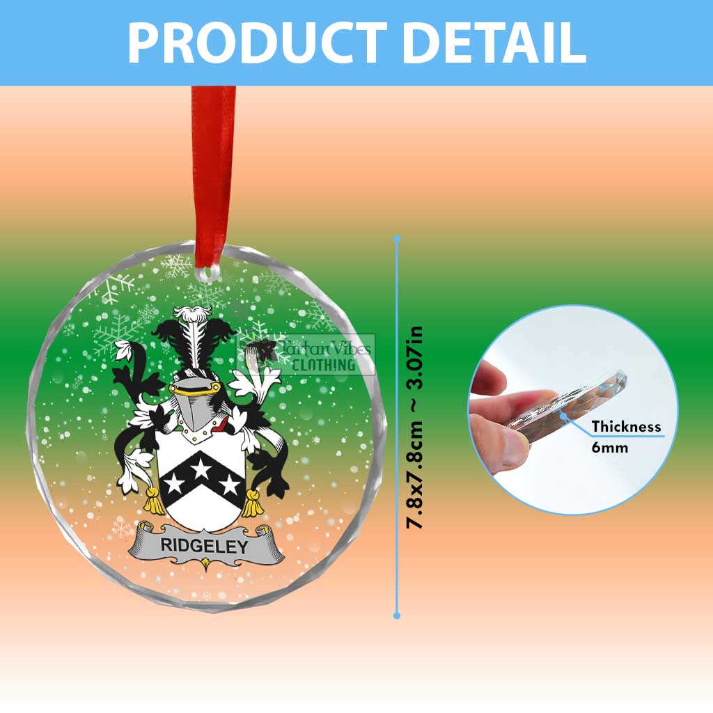 Ridgeley Irish Clan Christmas Glass Ornament with Coat of Arms - 2D-tartanvibesclothing