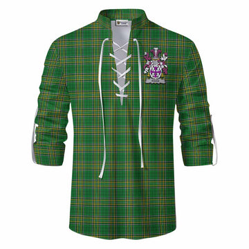 Riggs Irish Clan Tartan Ghillie Kilt Shirt with Coat of Arms Men - Tartan Vibes Clothing