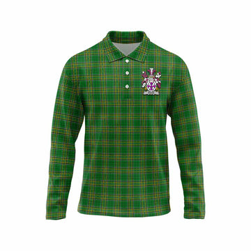 Riggs Irish Clan Tartan Long Sleeve Polo Shirt with Coat of Arms Unisex - Tartan Vibes Clothing
