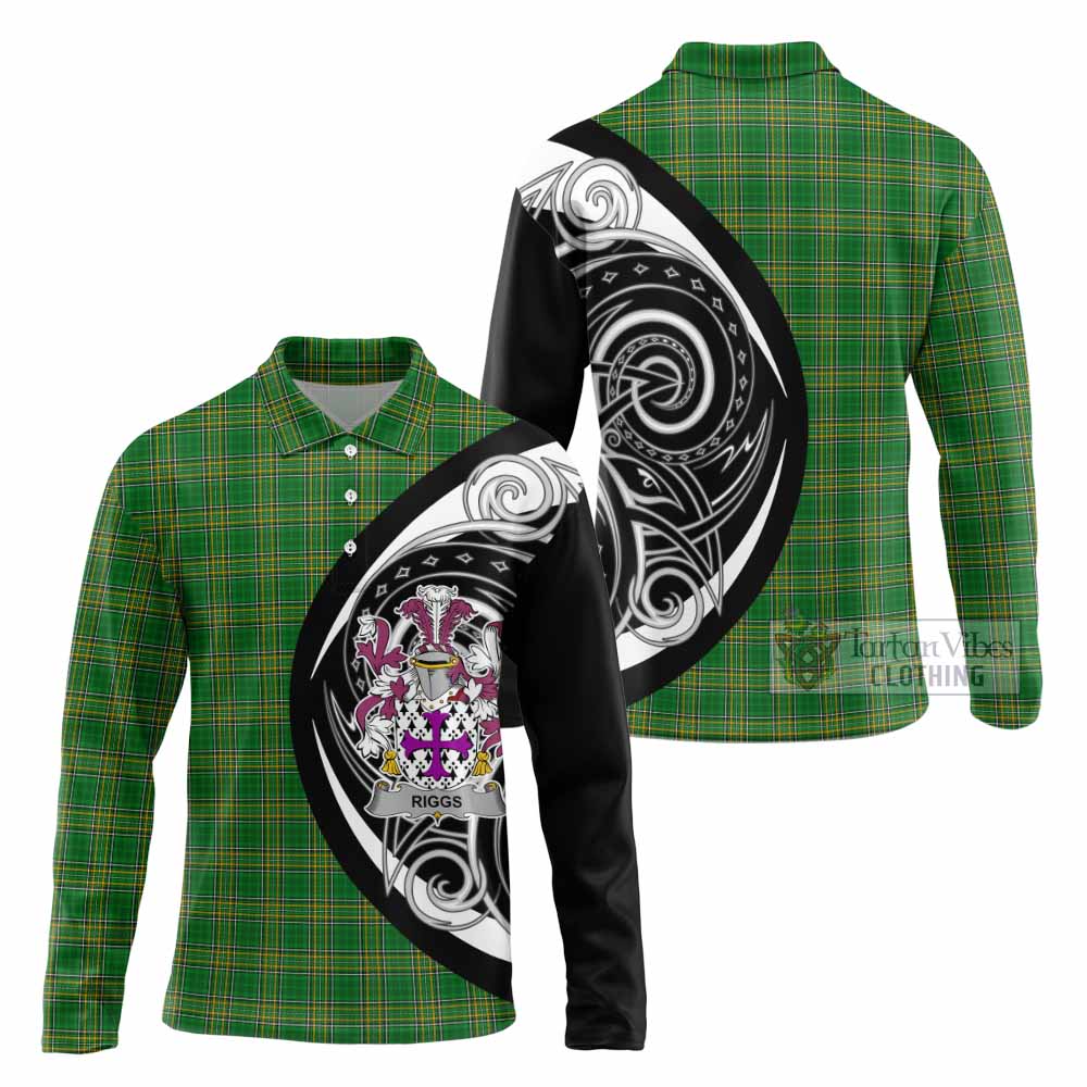 Riggs Irish Clan Long Sleeve Polo Shirt Celtic Circle Style - Tartan Vibes Clothing