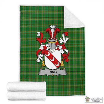 Ring Irish Clan Tartan Blanket with Coat of Arms