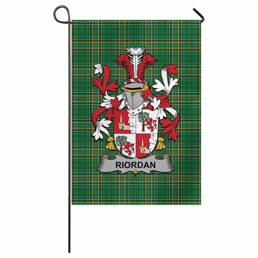 Riordan Irish Clan Tartan Flag with Coat of Arms