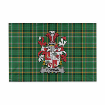 Riordan Irish Clan Tartan House Flag with Coat of Arms