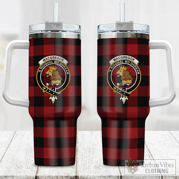 Rob Roy Macgregor Tartan Tumbler with Handle with Family Crest