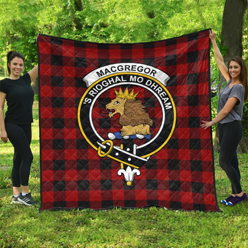 Rob Roy Macgregor Tartan Quilt with Family Crest