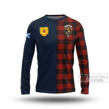 Tartan Vibes Clothing Rob Roy Macgregor Tartan Long Sleeve T-Shirt with Scottish Lion Royal Arm Half Style