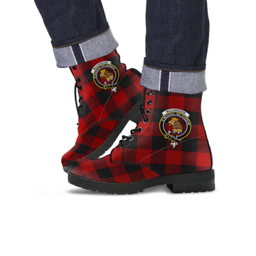 Rob Roy Macgregor Tartan Leather Boots with Family Crest