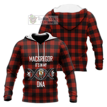 Rob Roy Macgregor Tartan Knitted Hoodie with Family Crest DNA In Me Style Unisex Knitted Pullover Hoodie - Tartanvibesclothing Shop