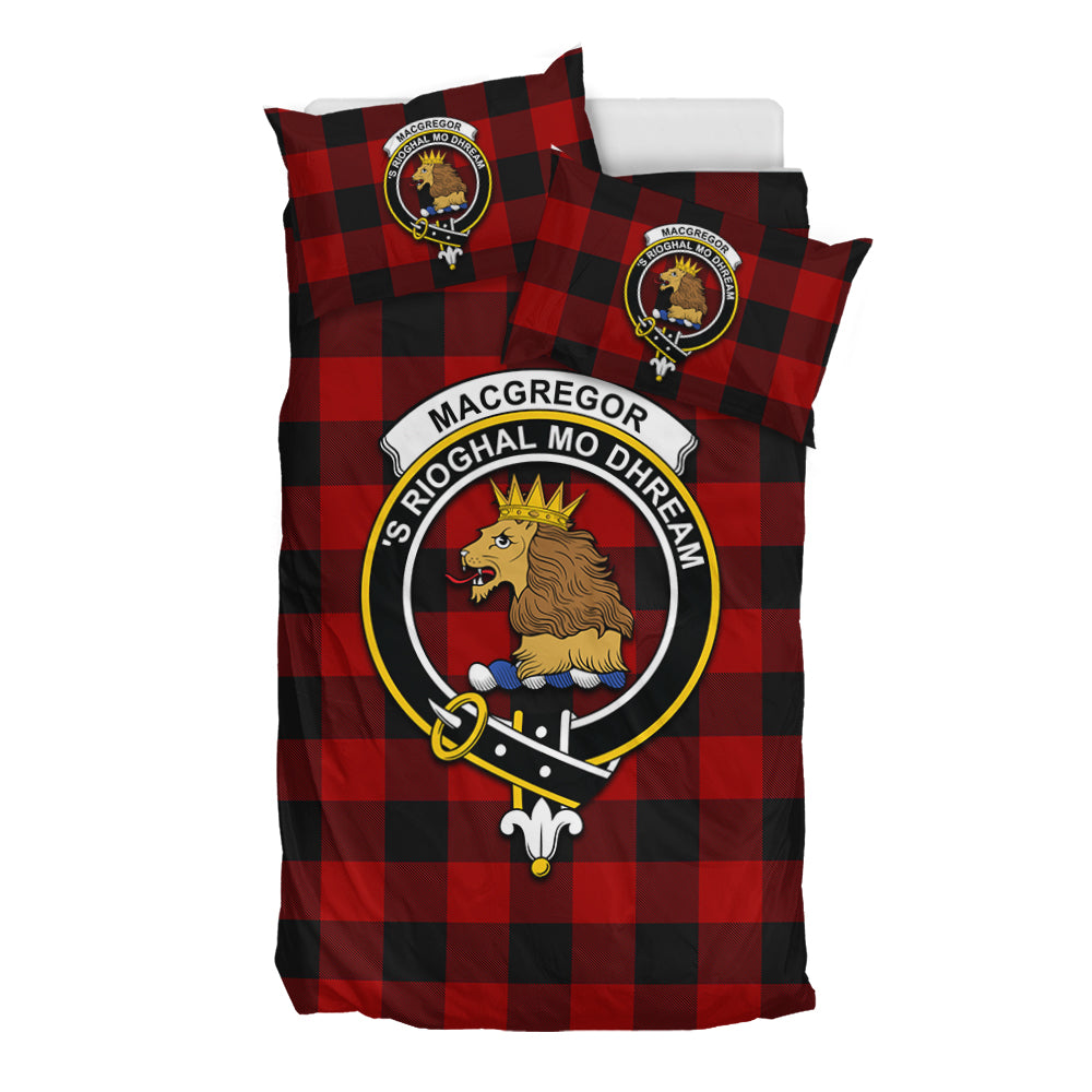 Rob Roy Macgregor Tartan Bedding Set with Family Crest - Tartan Vibes Clothing