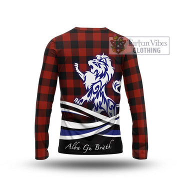 Rob Roy Macgregor Tartan Long Sleeve T-Shirt with Alba Gu Brath Regal Lion Emblem - Tartanvibesclothing Shop