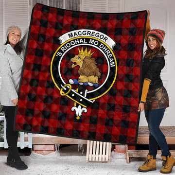 Rob Roy Macgregor Tartan Quilt with Family Crest
