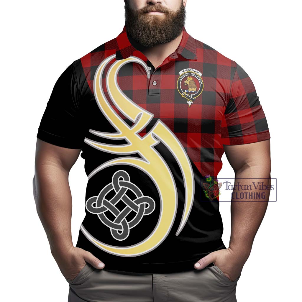 Rob Roy Macgregor Tartan Polo Shirt with Family Crest and Celtic Symbol Style - Tartan Vibes Clothing